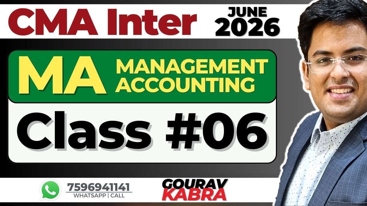CMA Inter MANAGEMENT ACCOUNTING - Class 6 | June (2026) | Divisional Performance Management