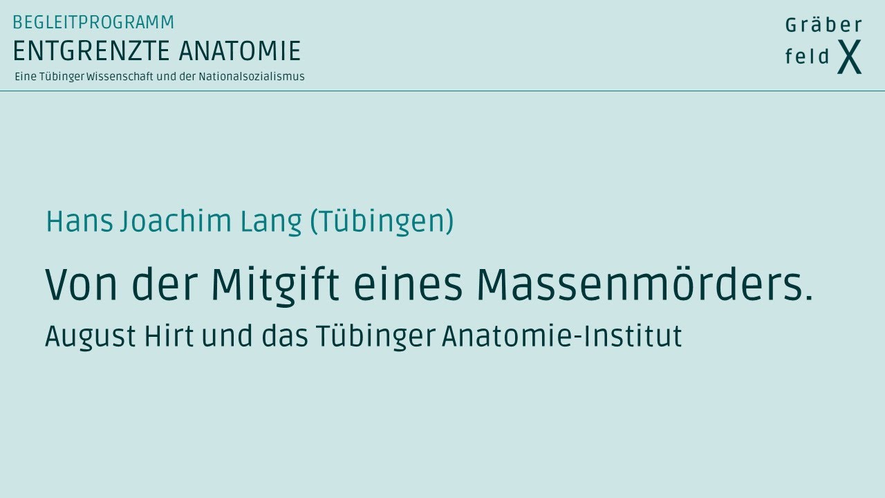 Dr.  Hans Joachim Lang | Von der Mitgift eines Massenmörders.