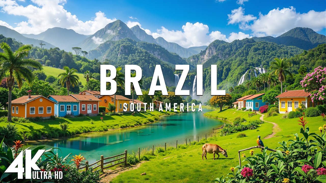 Brazil 4K - Rio de Janeiro Coast, Mountain Views & Ocean Flow | Healing Music