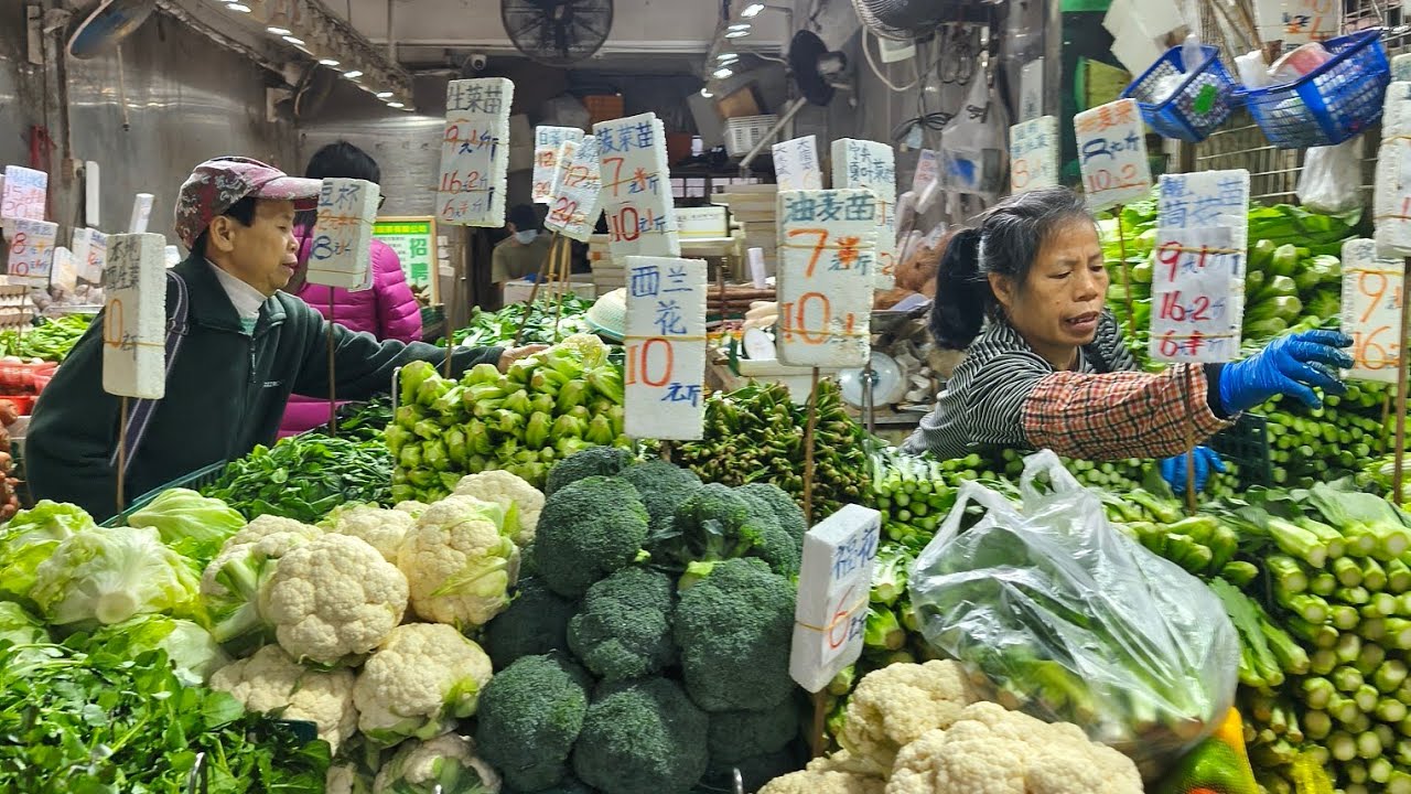 Suasana pasar di Hongkong menjelang Tahun Baru Imlek 