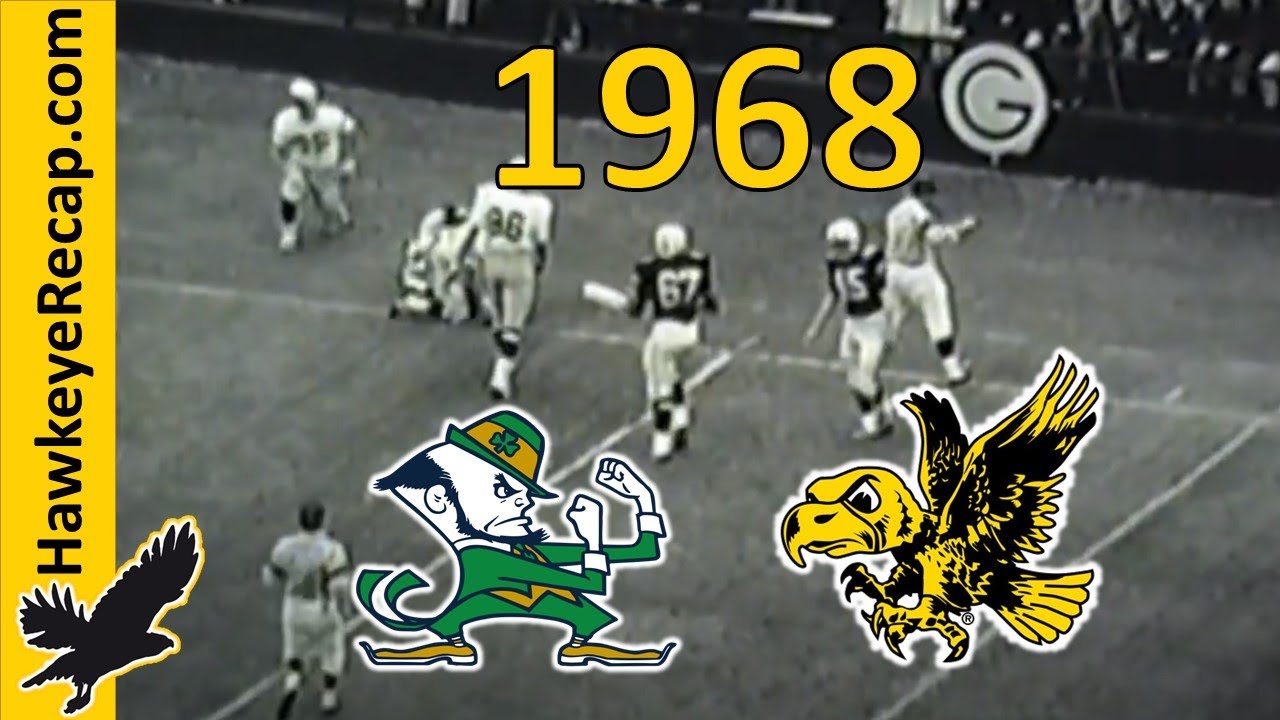 Iowa Hawkeyes vs #5 Notre Dame Fighting Irish - College Football @ Iowa Stadium 10/5/1968