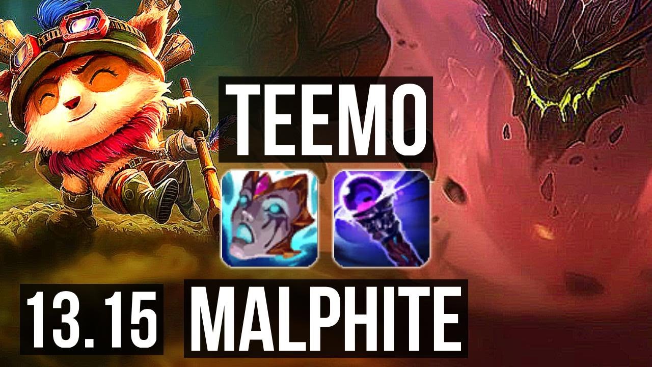 TEEMO vs MALPHITE (TOP) | Rank 3 Teemo, 6/1/10, 2.1M mastery, 1500+ games | NA Grandmaster | 13.15