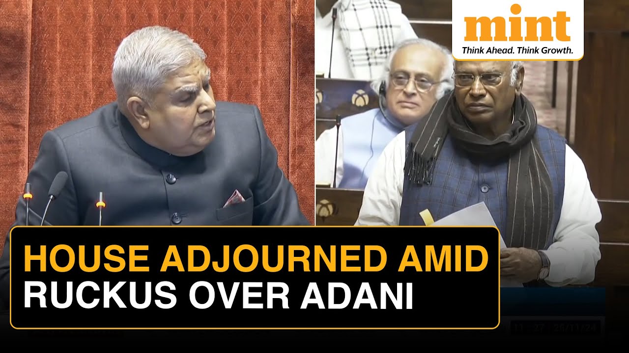 Speaker Dhankhar And Mallikarjun Kharge Engage In Verbal Spat Over Adani Issue | House Adjourned