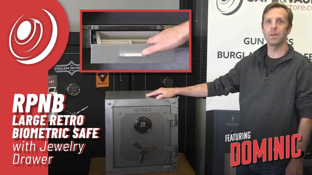 RPNB RPFV45 Large Home Retro Style Biometric Safe with Jewelry Drawer