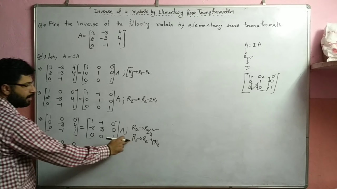 inverse of a matrix by elementary row tranformation [matrix L-7]