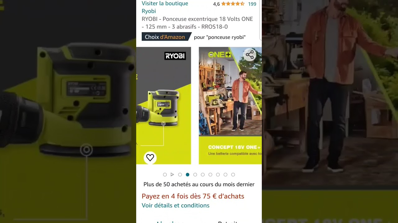 Ponceuse excentrique Ryobi 18V oneplus 