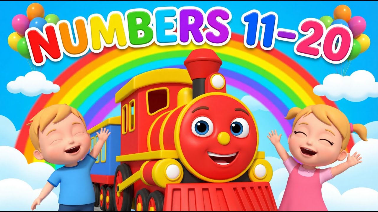 Counting 11–20 | Number Train Adventure (Kids Rhyme Style) | Action Song + Choo Choo Train
