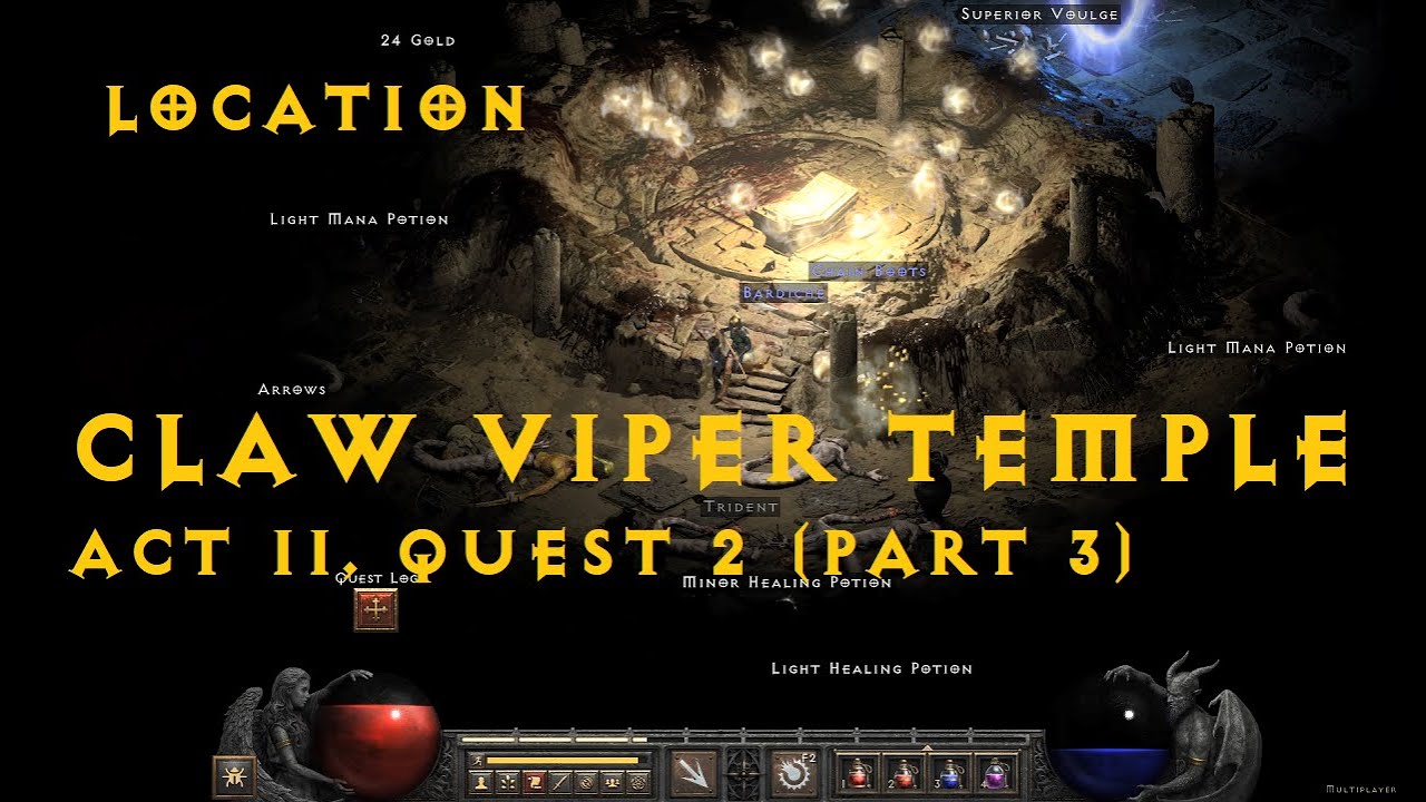 Claw Viper Temple location - Find the Headpiece - Diablo 2 Resurrected