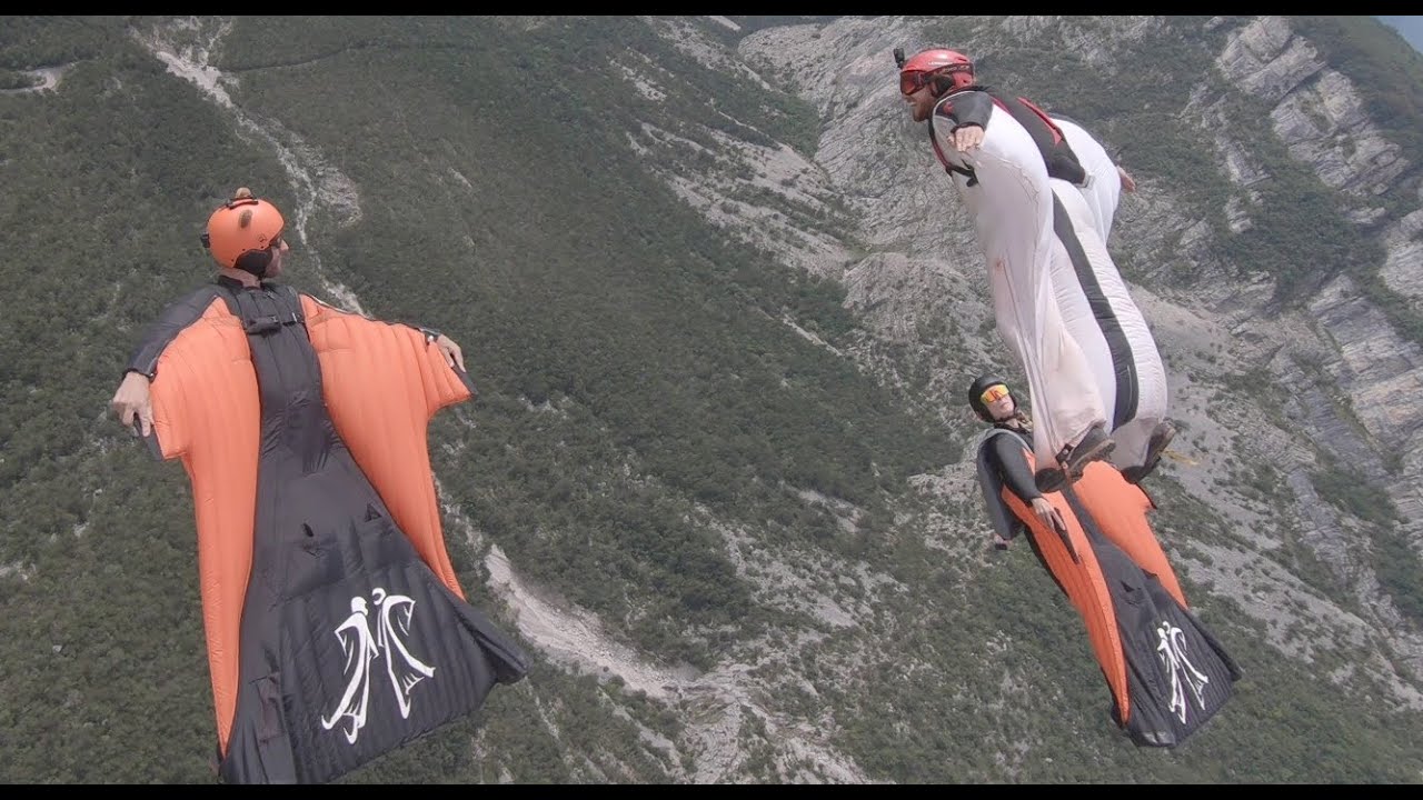 Wingsuit BASE Jumping Multiway with Team Fly Like Brick, Chris Espen & Davide Laffargue