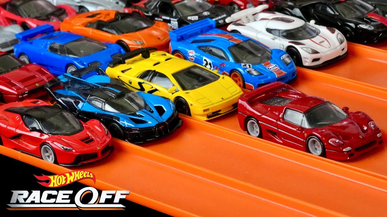 Hot Wheels Ferrari F50 vs 20 Supercar Exotics