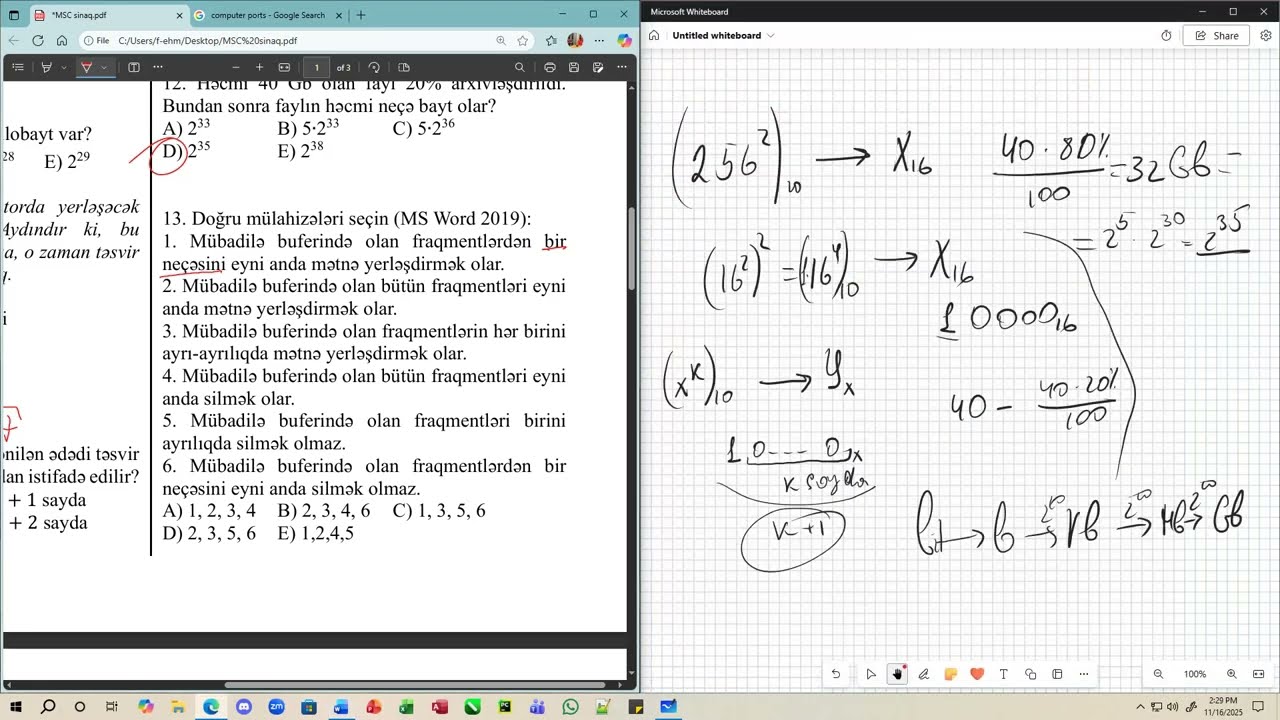 Mövzu sınaq imtahanı - 3 (İnformatika)