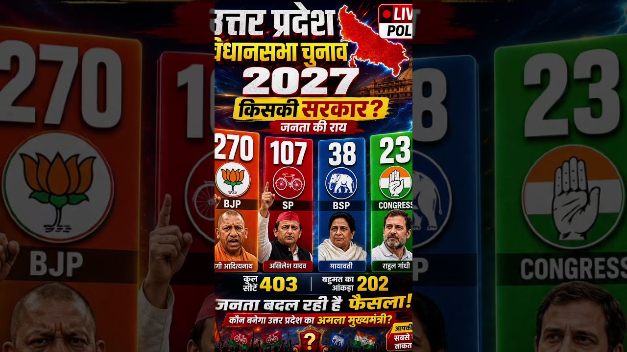 UP Assembly Election 2027 Opinion Poll: Which Party Is Winning How Many Seats? #bjp #samajwadiparty