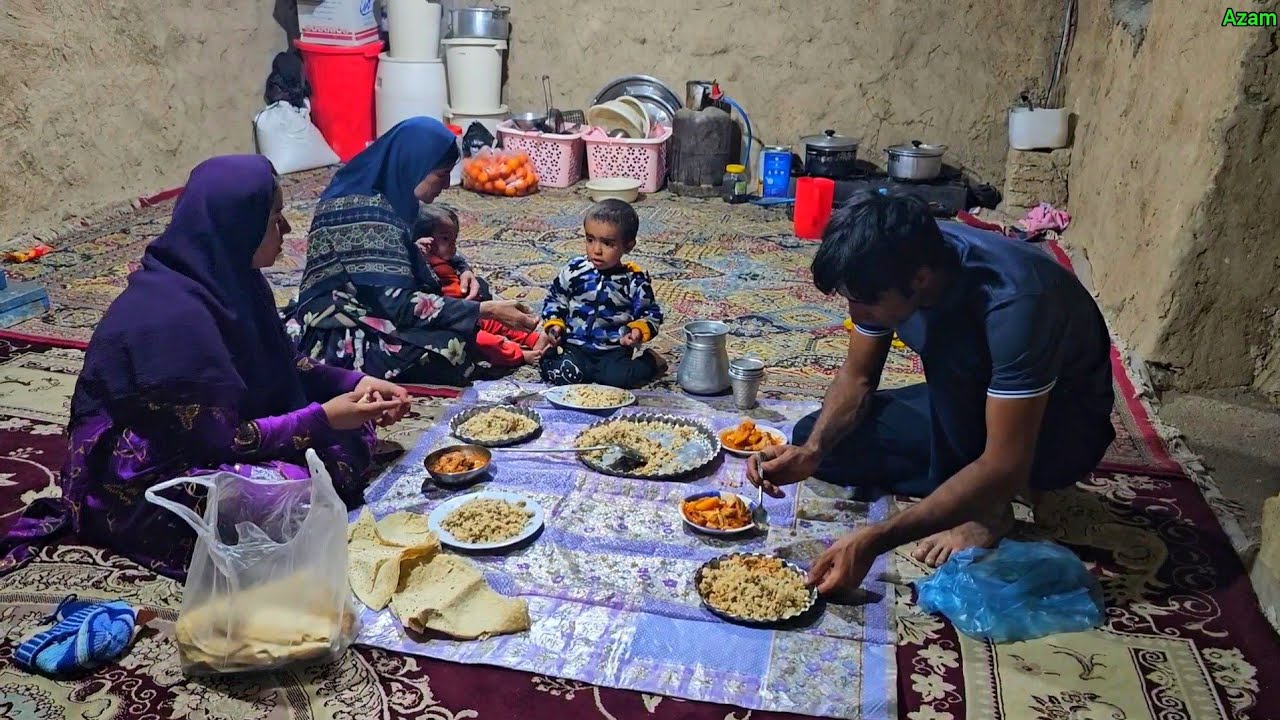 nwith Mahmoud and Azam 🏔️🔥 | Cooking Meat & Rice in the Mountains 🍚🍖