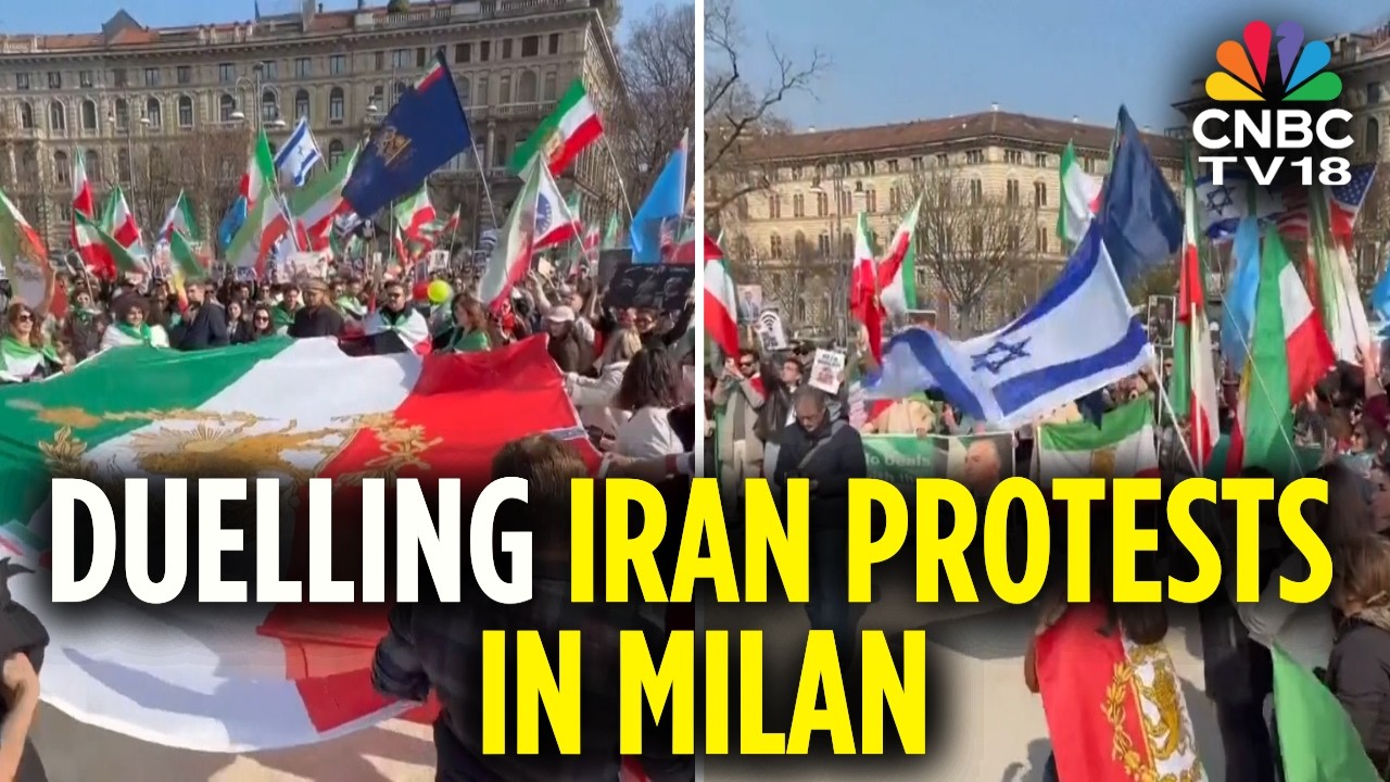 Rival Protests Erupt In Milan Over Iran Conflict And Khamenei’s Death | N18G | CNBC TV18