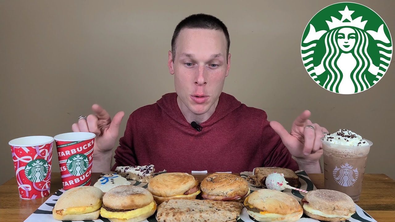 Eating All the Breakfast Sandwiches From Starbucks • Mukbang