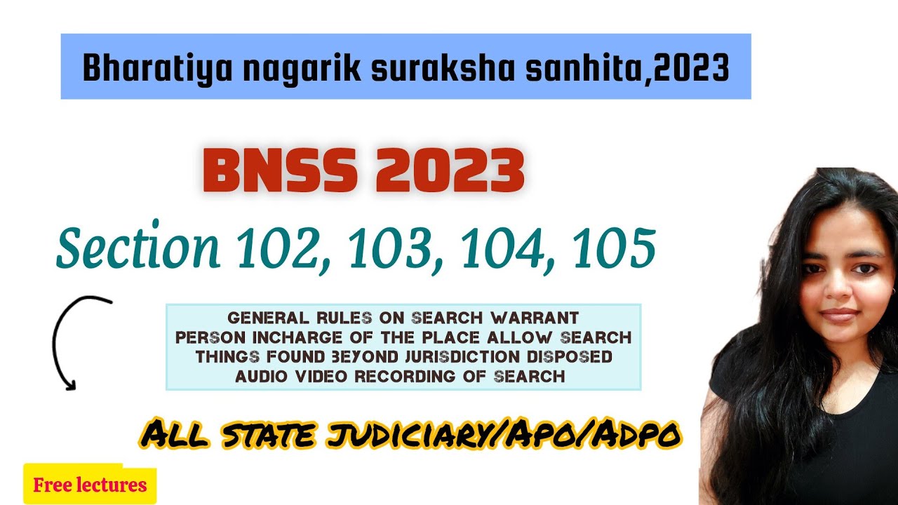 Section 102, 103, 104, 105 bnss 2023 |bhartiya Nagrik Suraksha Sanhita 2023 #bnss #bnss2023 
