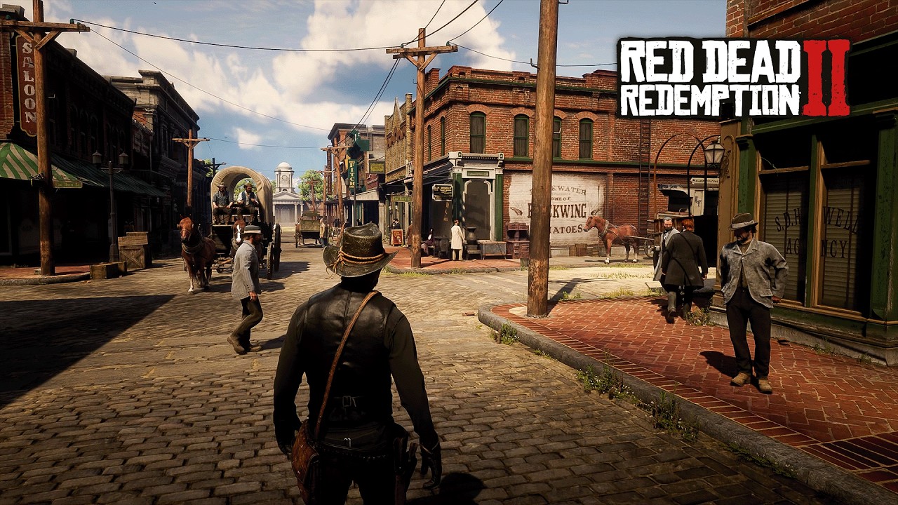 Exploring Blackwater in Red Dead Redemption 2 (4K)