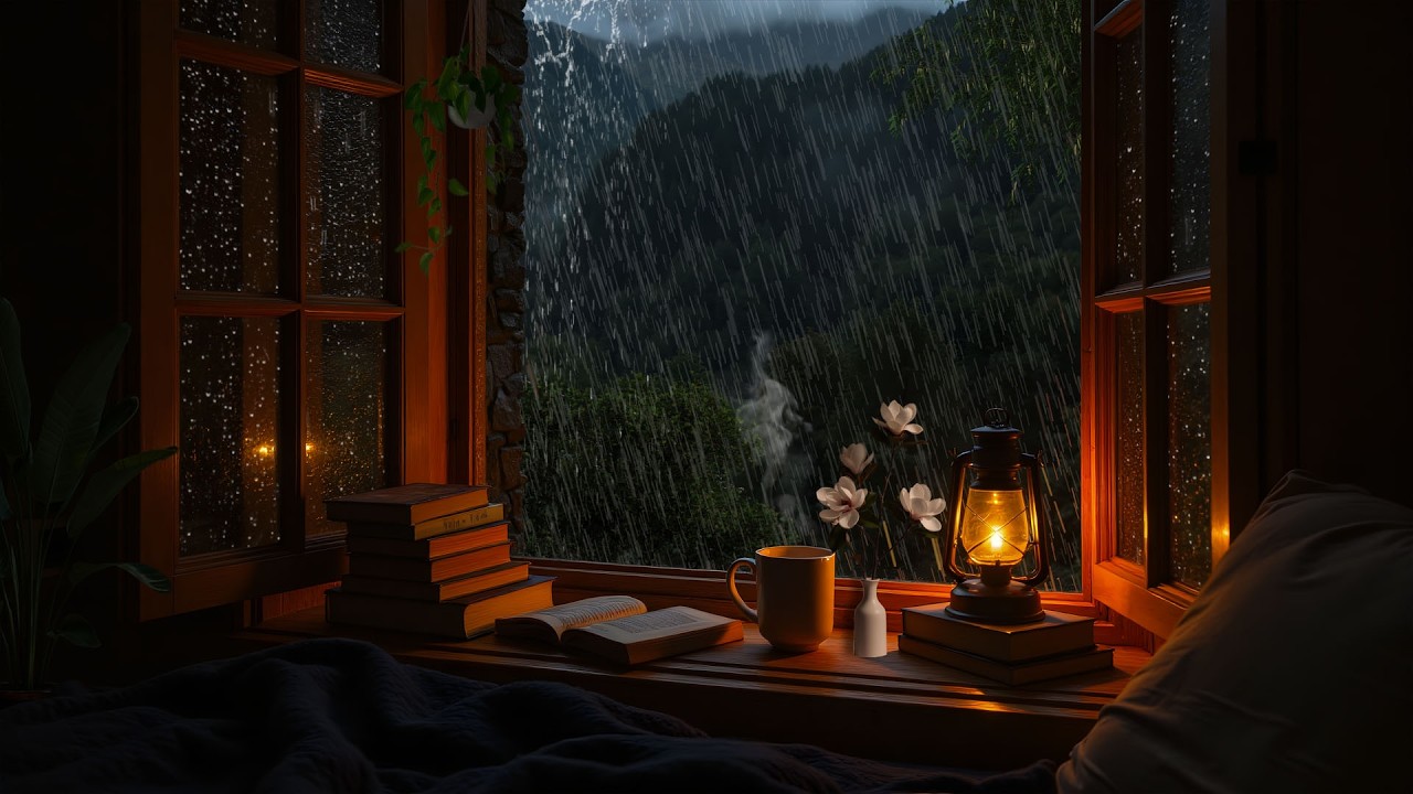 [No Ads] Deep Sleep Music With Gentle Piano | Rain Sounds For Goodbye Insomnia & Remove Stress