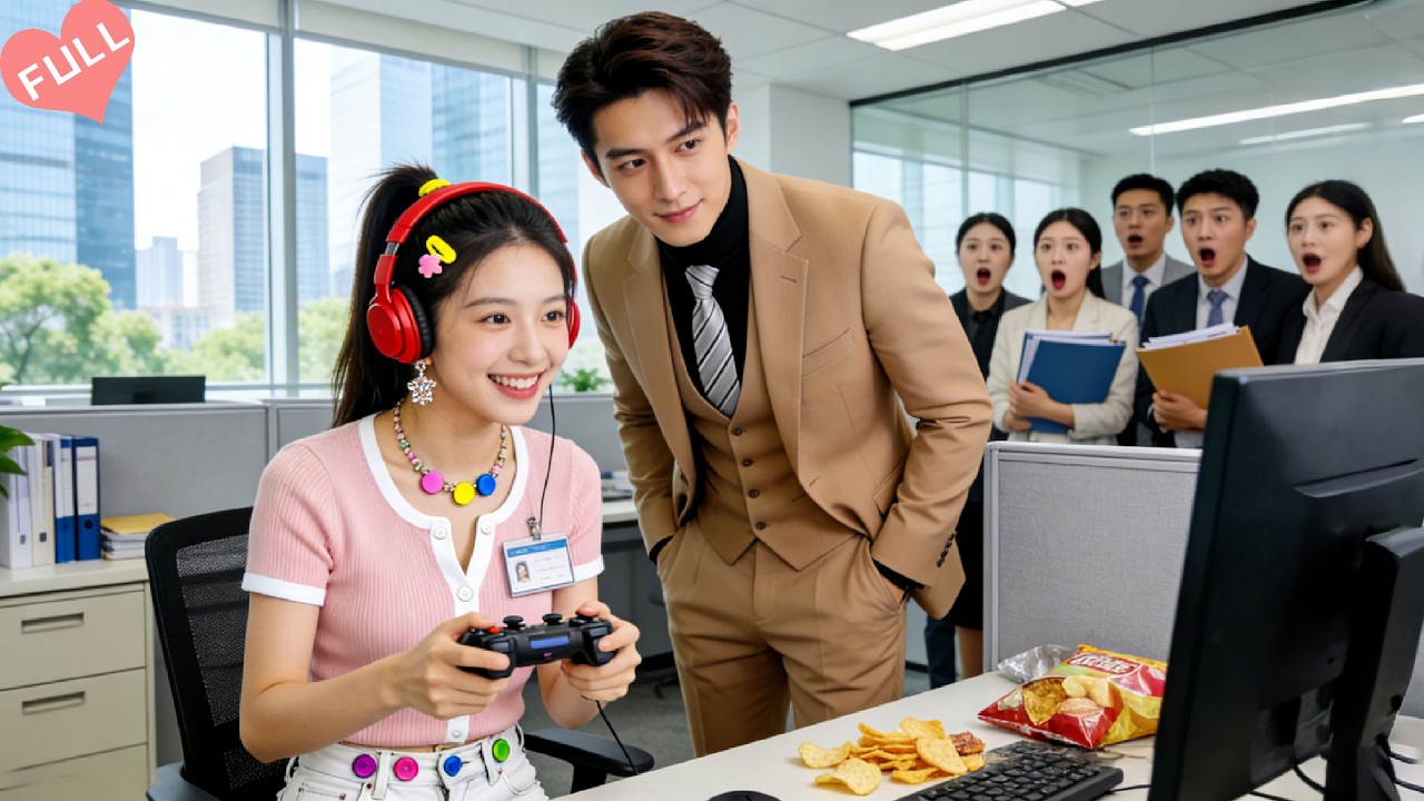 CEO Disguises as Employee to Inspect, Never Expect Falls for an Intern Girl Who Plays Games at Work!