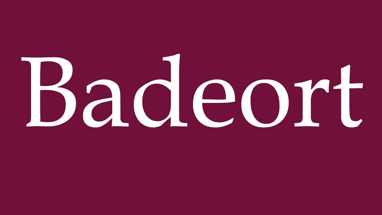 How to Pronounce ''Badeort'' (Bathing area) Correctly in German