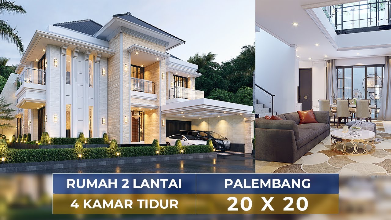 DESAIN RUMAH CLASSIC DI PALEMBANG!! MEWAH LUAR DALAM DENGAN 4 KAMAR TIDUR!! - JASA DESAIN RUMAH