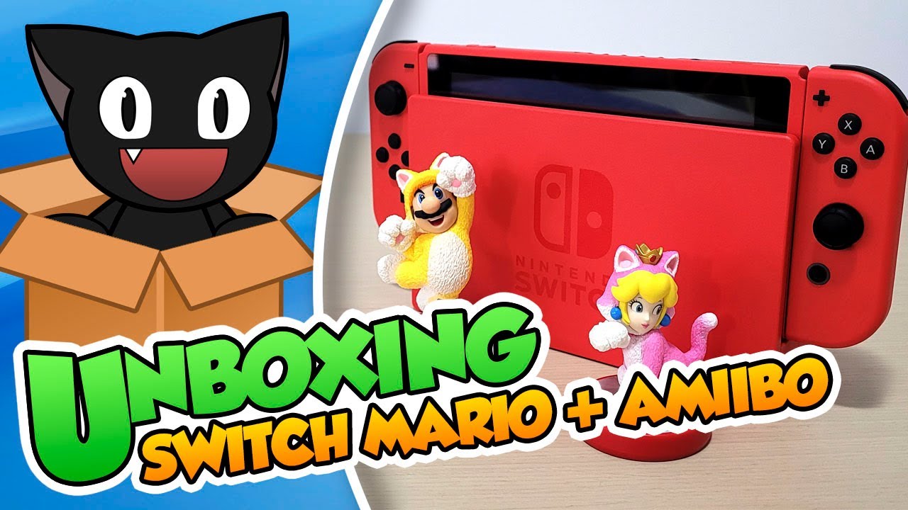 ¡Arriba el rojo! - Unboxing Switch Ed. Mario  y amiibos felinos - DSimphony