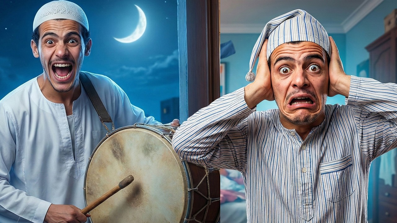 لما أخوك الصغير يشتغل مسحرتي رمضان 😂🌙