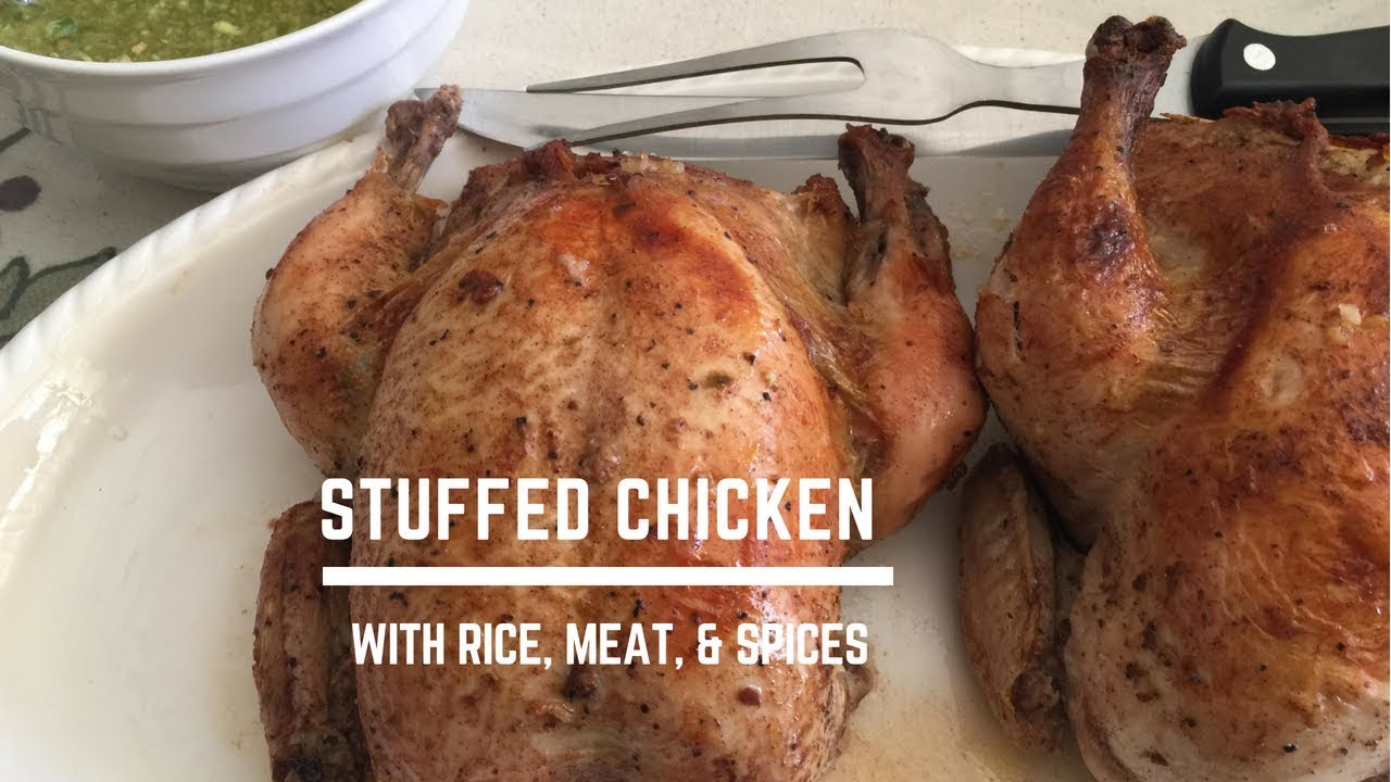 دجاج محشي في الفرن-Easy Arabic Stuffed Chicken