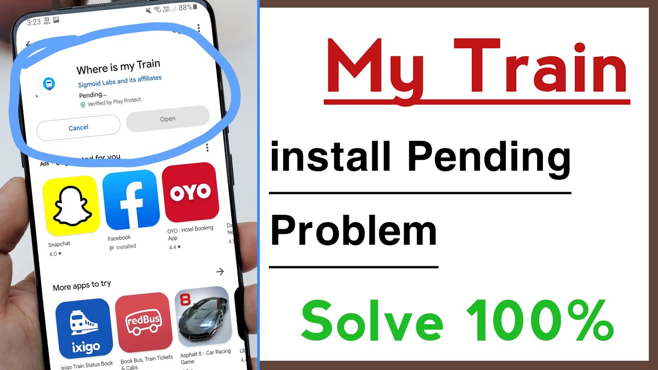 Where is My Train install Pending Problem, Play Store Install Pending Problem
