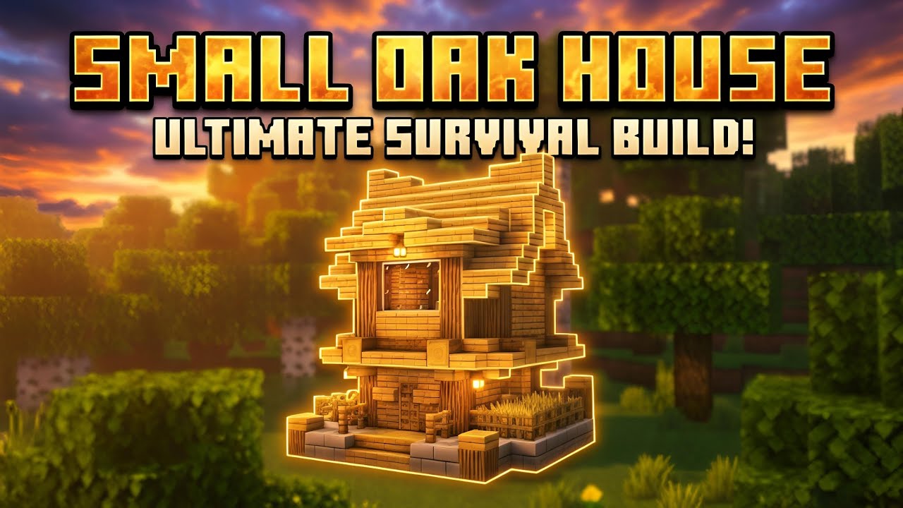 Easiest Oak Starter House for Survival 🏡 Minecraft Tutorial (Step-by-Step)