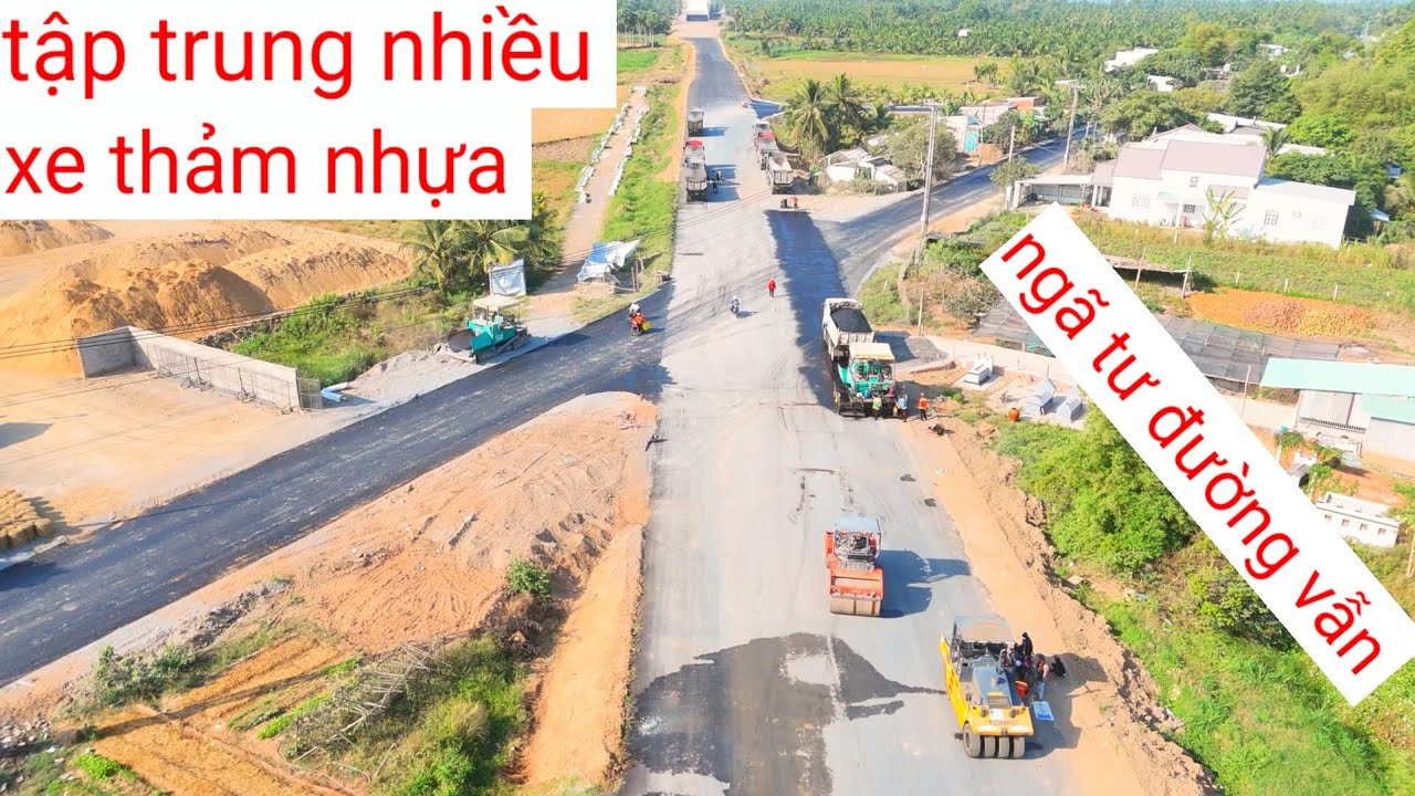 Cầu đại ngãi 1 đường vẫn tập trung nhiều xe nhựa thảm nhựa ngã tư và đường vẫn ngày 10/2/2026