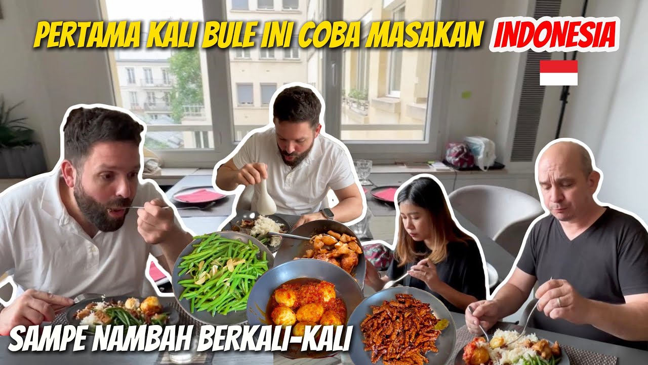 PERTAMA KALI BULE INI COBA MASAKAN INDONESIA | GAK KEHITUNG BERAPA KALI NAMBAH!!!