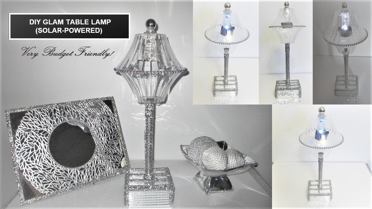 DIY Glam Table Lamp - Lots of Bling | Dollar Tree DIY