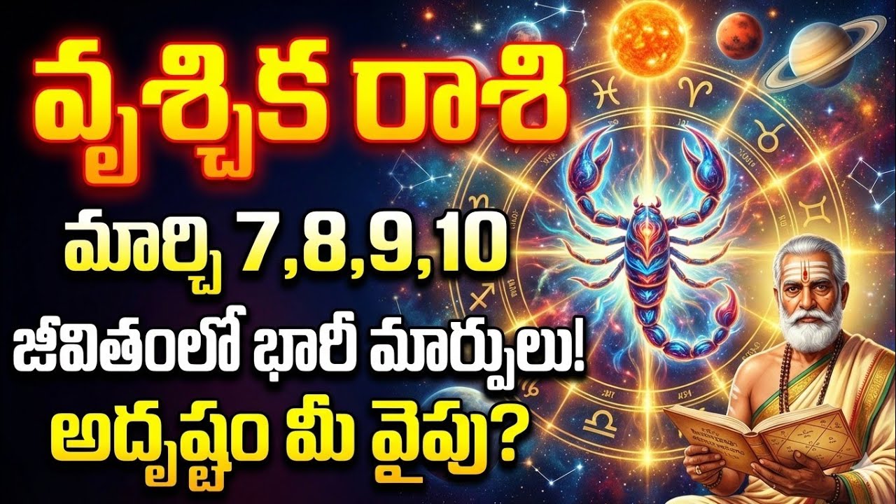 వృశ్చిక రాశి ఫలాలు | March 7,8,9,10 Vruschika Rasi Phalalu | Scorpio Horoscope Telugu | 