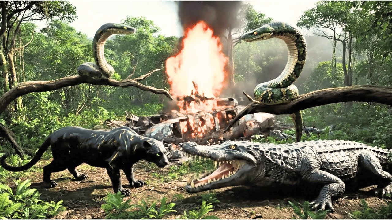 🔥 Wild Life Amazon Jungle: Helicopter Crash Sparks Primal Monster Showdown in the Rainforest! 😱🌪️🐍