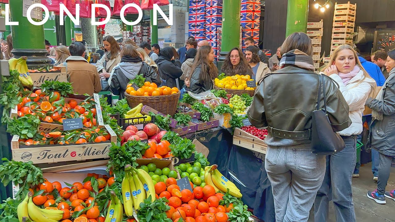 London Tower Bridge Christmas Market Tour from Borough Market | London Winter Walk 2024 [4K HDR]