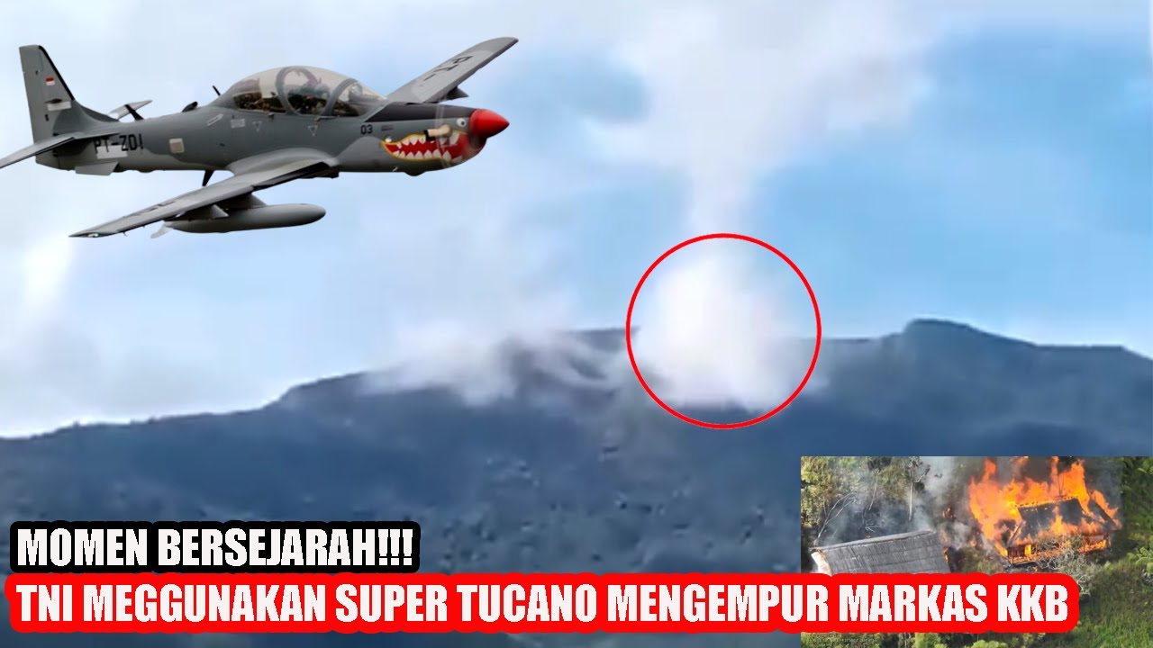 TNI Lepas Serangan Udara! Super Tucano Hancurkan Persembunyian KKB di Pegunungan!
