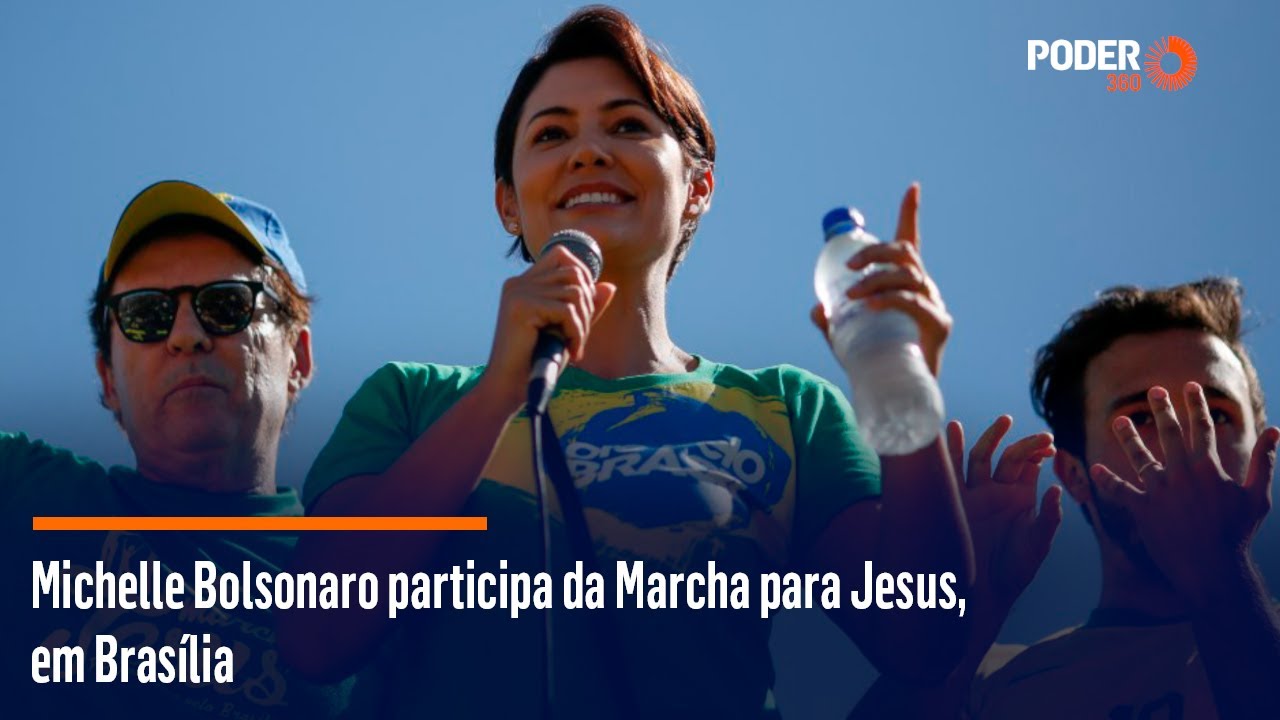 Michelle Bolsonaro participa da Marcha para Jesus, em Brasília