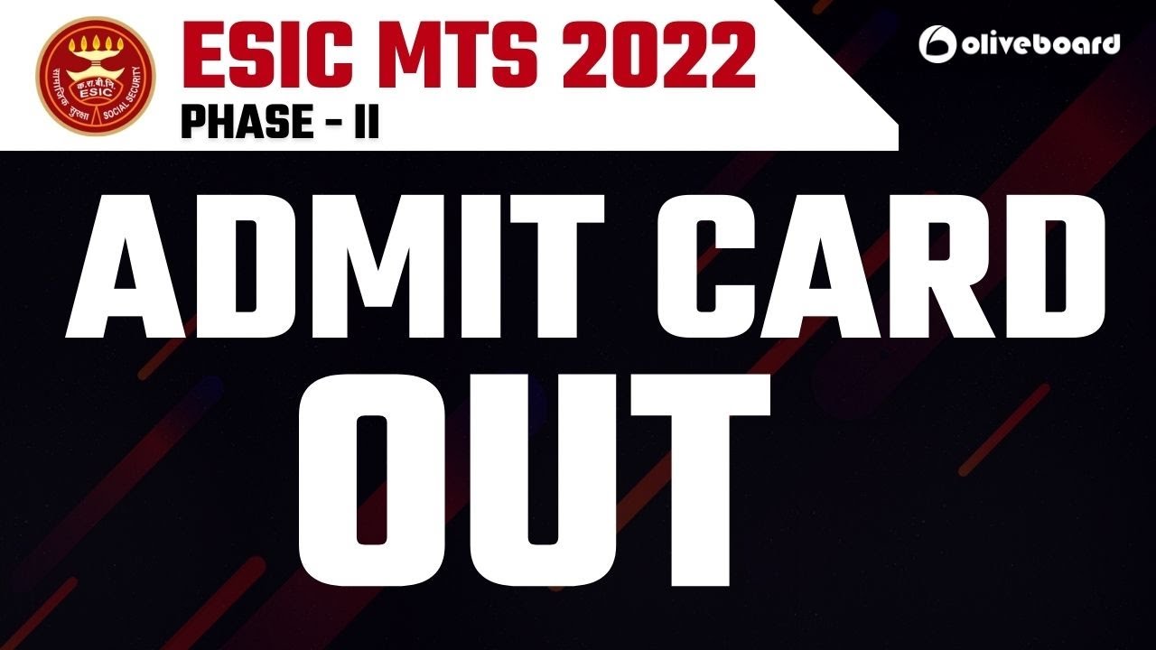 ESIC MTS Mains Admit Card 2022 OUT !! || Download Now #ESICMTS #ESIC #Oliveboard