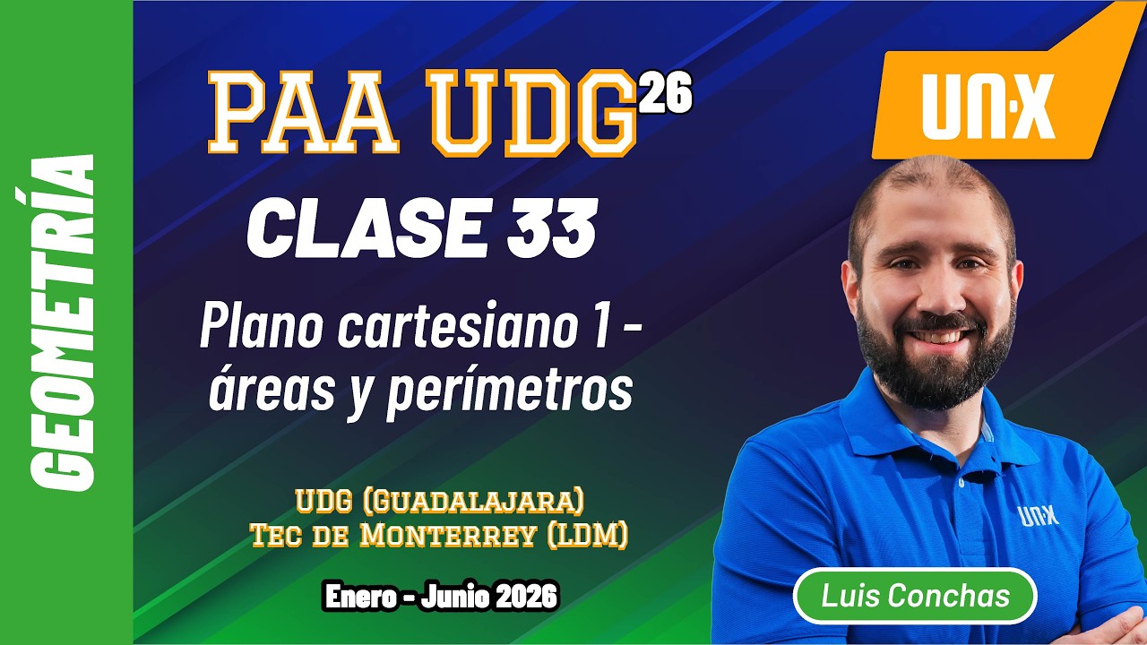 PAA - Clase 33 - Plano cartesiano 1 - áreas y perímetros // Curso Gratis UDG y BUAP // En-Jun 2026