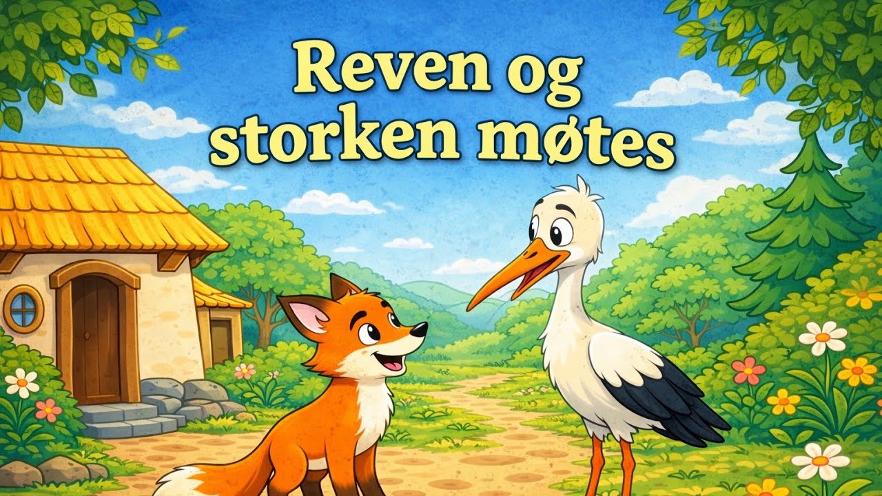 Godnatt 🌙 Reven og Storken – Klassisk Fabel om Respekt & Vennskap 🦊🪶 | Rolig Høytlesning for Barn