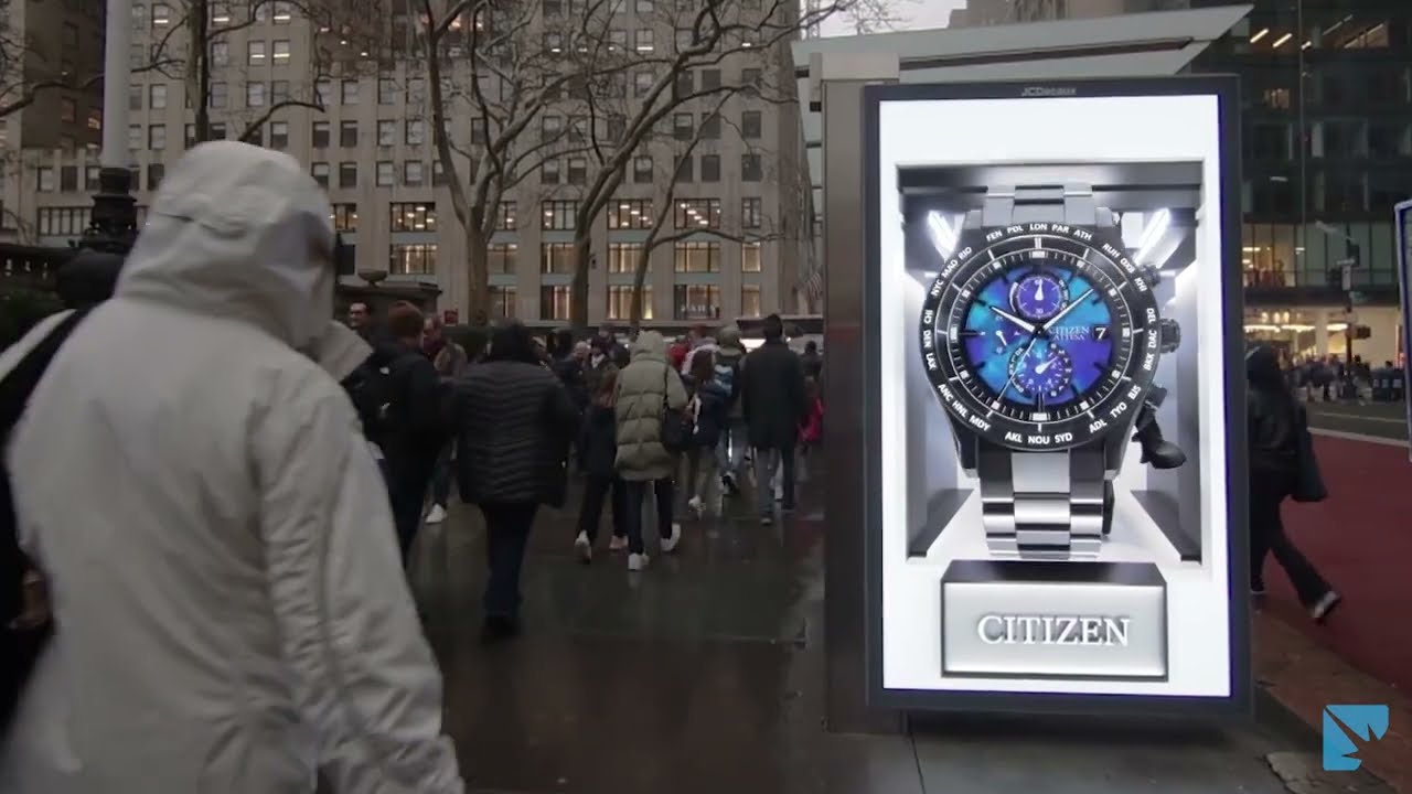 Citizen Watch NYC 5th Ave LED Forced Perspective 3D Content by Render Impact