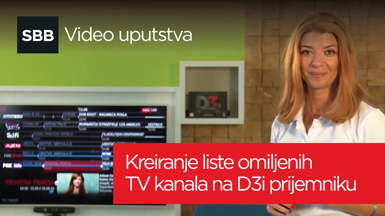 Kreiranje liste omiljenih TV kanala na D3i prijemniku