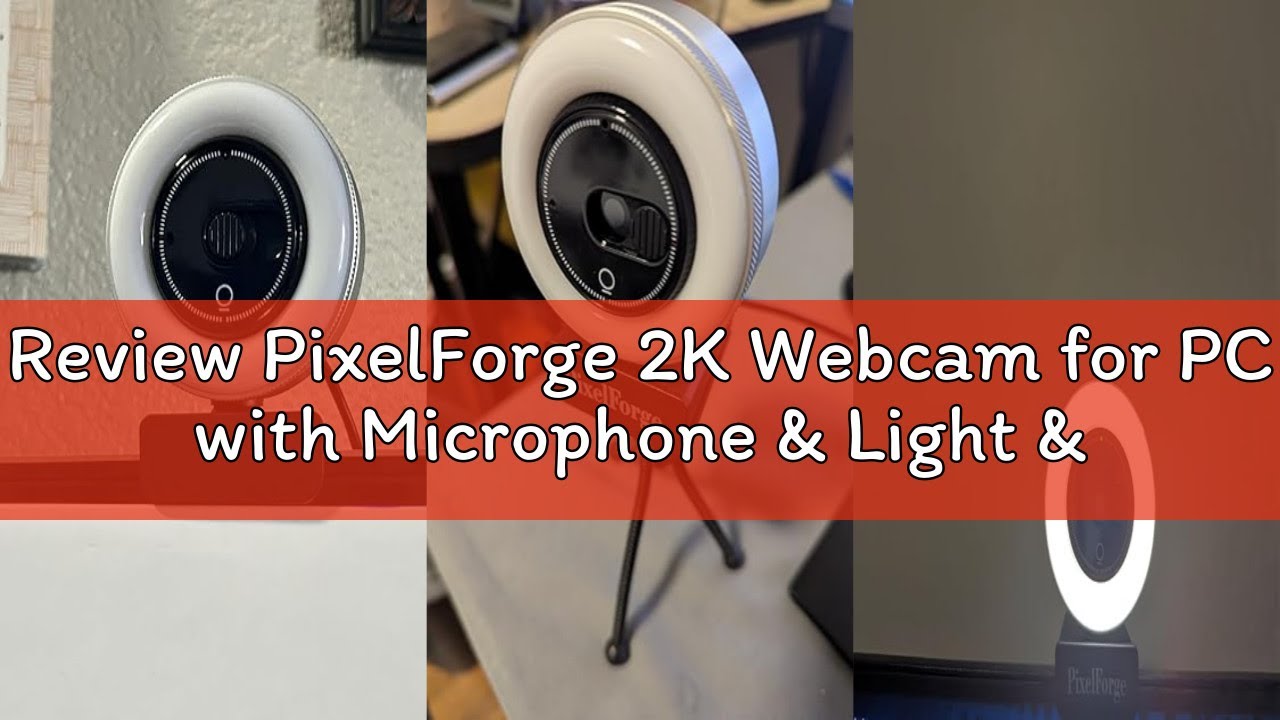 Review PixelForge 2K Webcam for PC with Microphone & Light & Privacy Cover, Web Camera for Desktop C