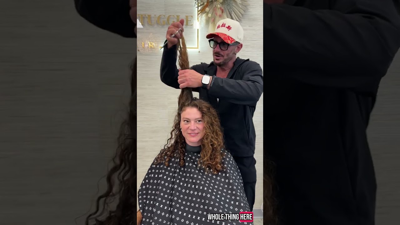 Full CURLY cut & style with curtain bangs