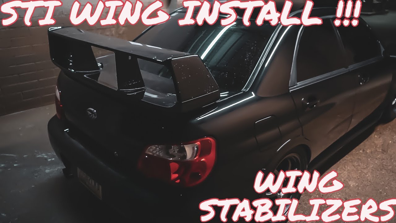 STI WING INSTALL on  a 2005 WRX STI+ PERRIN WING STABILIZERS