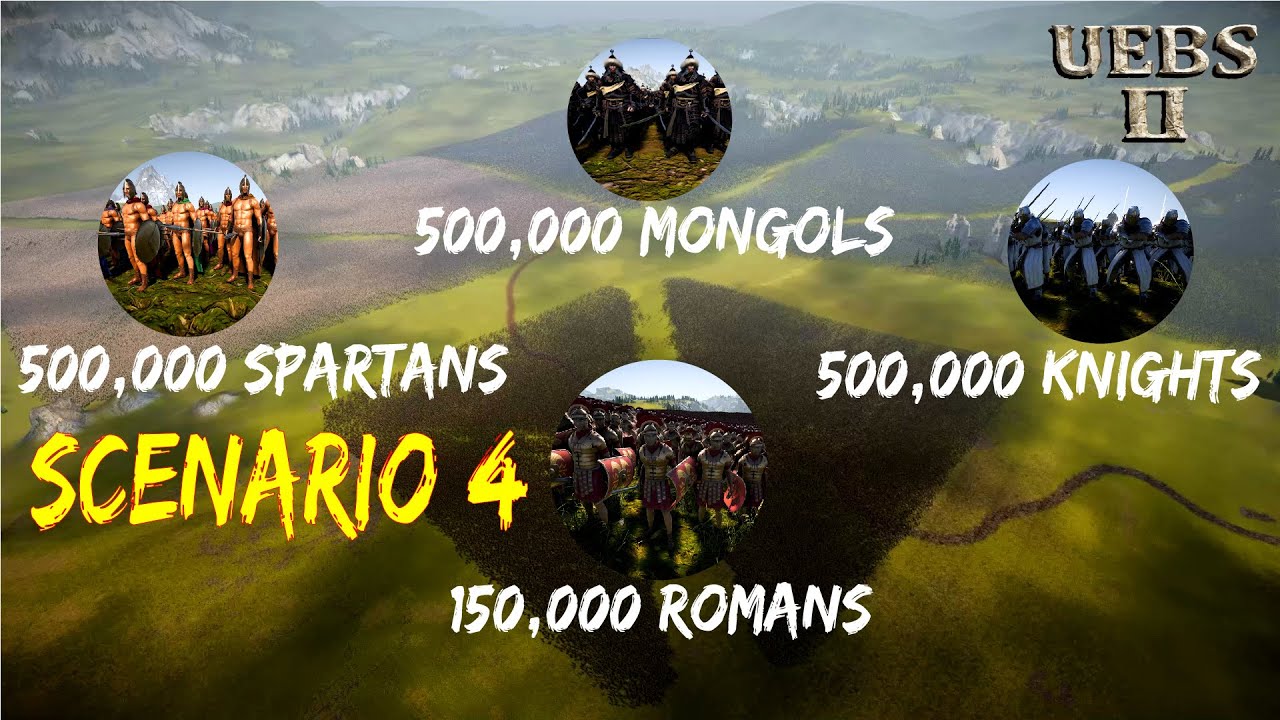 BATTLE ROYALE ROMAN GENERAL vs SPARTAN vs HEAVY KNIGHT vs MONGOL GENERAL | Battle Simulator 2 UEBS 2