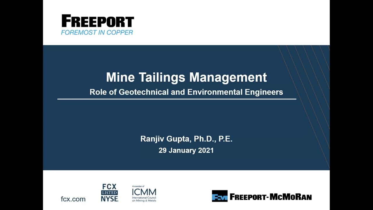 Mine Tailings Management - Role of Geotechnical and Environmental Engineers