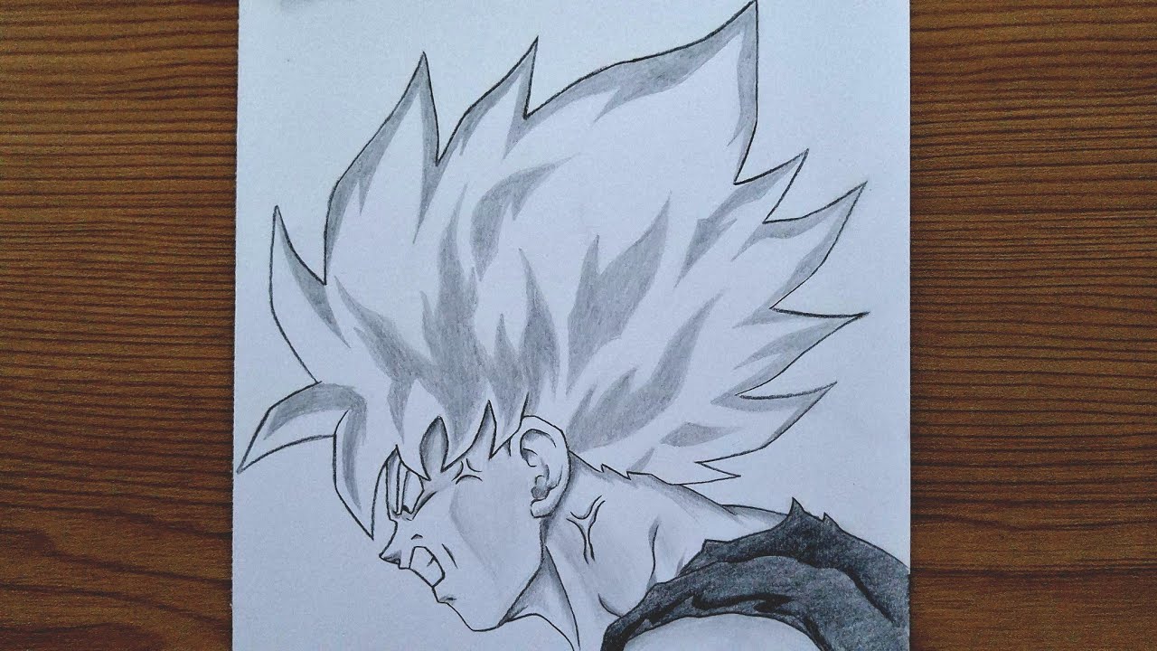 How To Draw Goku Powering Up || Easy Anime Pencil Tutorial