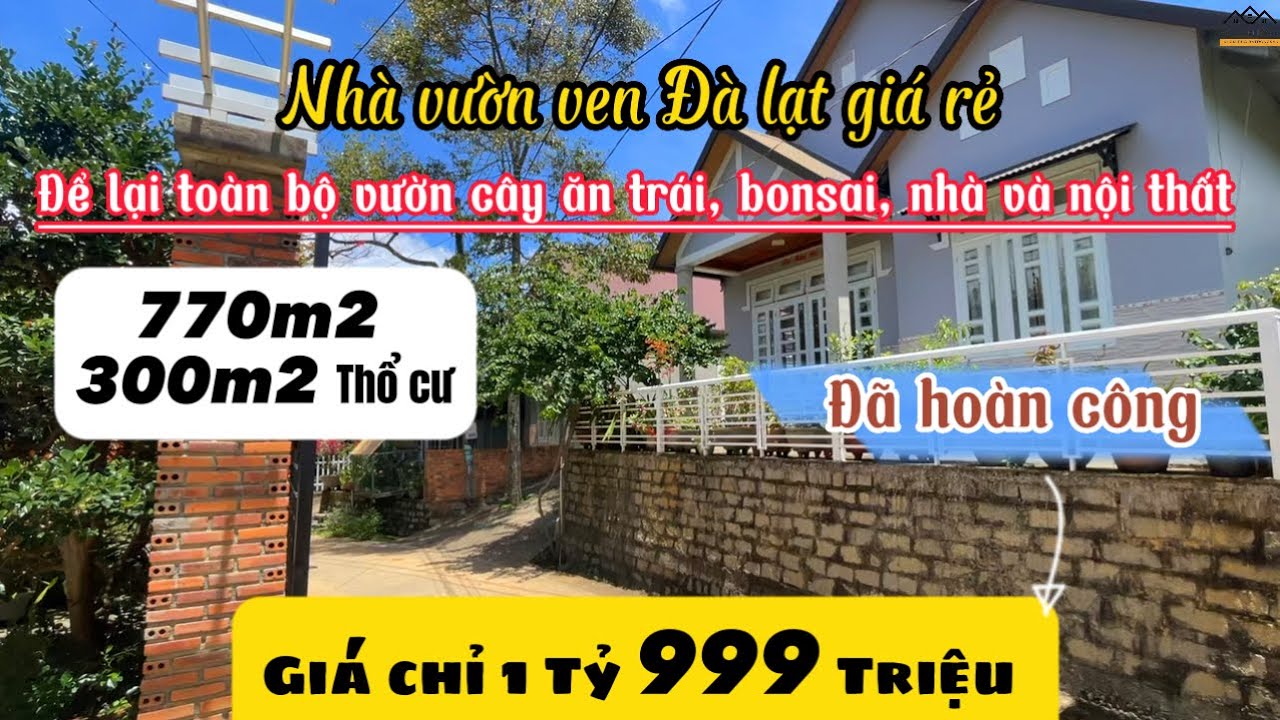 ✅ Bán nhà vườn 770m2 tặng vườn Bonsai, cây ăn trái và nội thất tại Đà Lạt 2, Lâm đồng (S289)